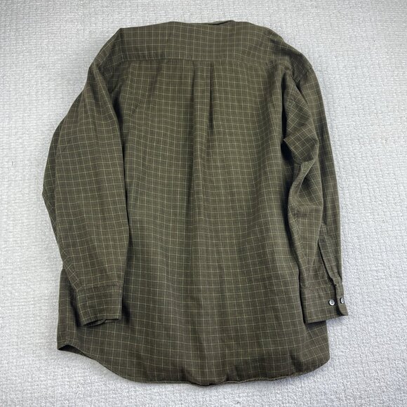 Viyella Long Sleeve Shirt Green / Red Plaid Wool Blend Button Down Men's Size L - Picture 12 of 16